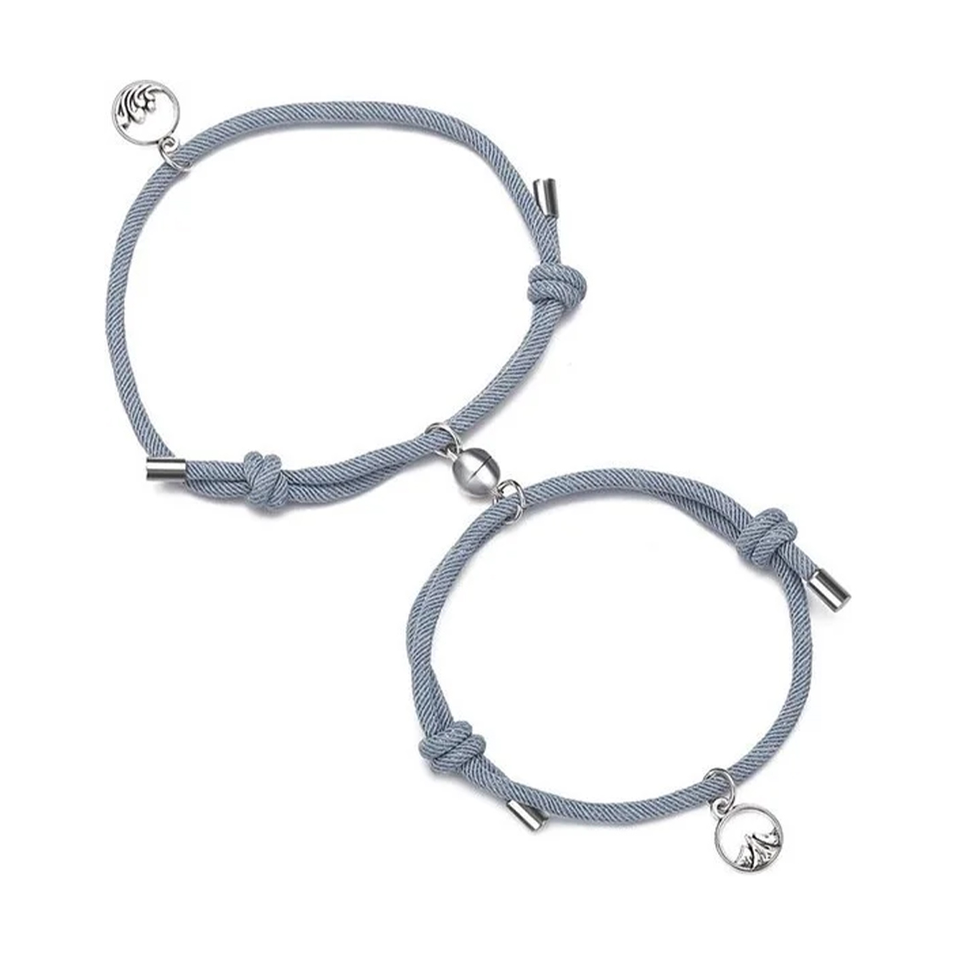 Vriendschapsarmbandjes ‘Fields of Grey’ – Set van 2 Armbandjes