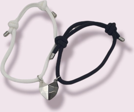 Vriendschapsarmbandjes 'Black or White' - Set van 2 Armbandjes - Afbeelding 2