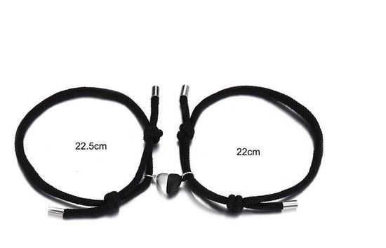 Vriendschapsarmbandjes 'Black or White' - Set van 2 Armbandjes - Afbeelding 3