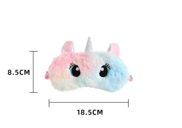 Kinder slaapmasker regenboog Eenhoorn met oogjes - Image 3