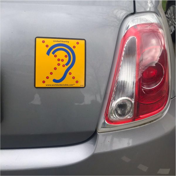 limited hearing magneet sticker reflecterend 110 x 110 mm