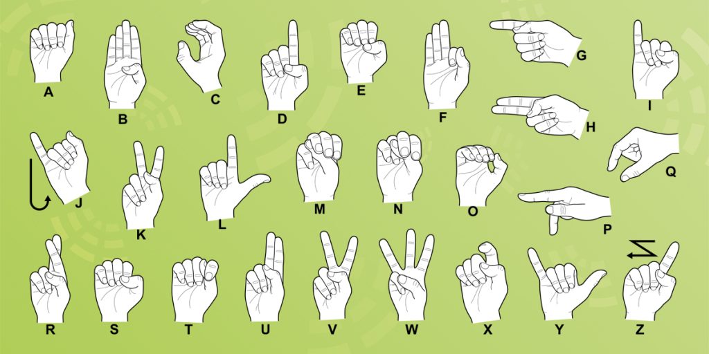 alphabet de la langue des signes langue des signes américaine bonne audition